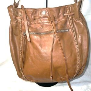 Radley London Brown Leather Shoulder Bag with Braided Handle